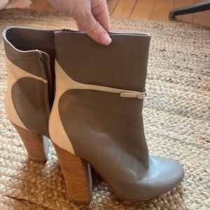 Derek Lam Taupe and Cream Heeled Boots